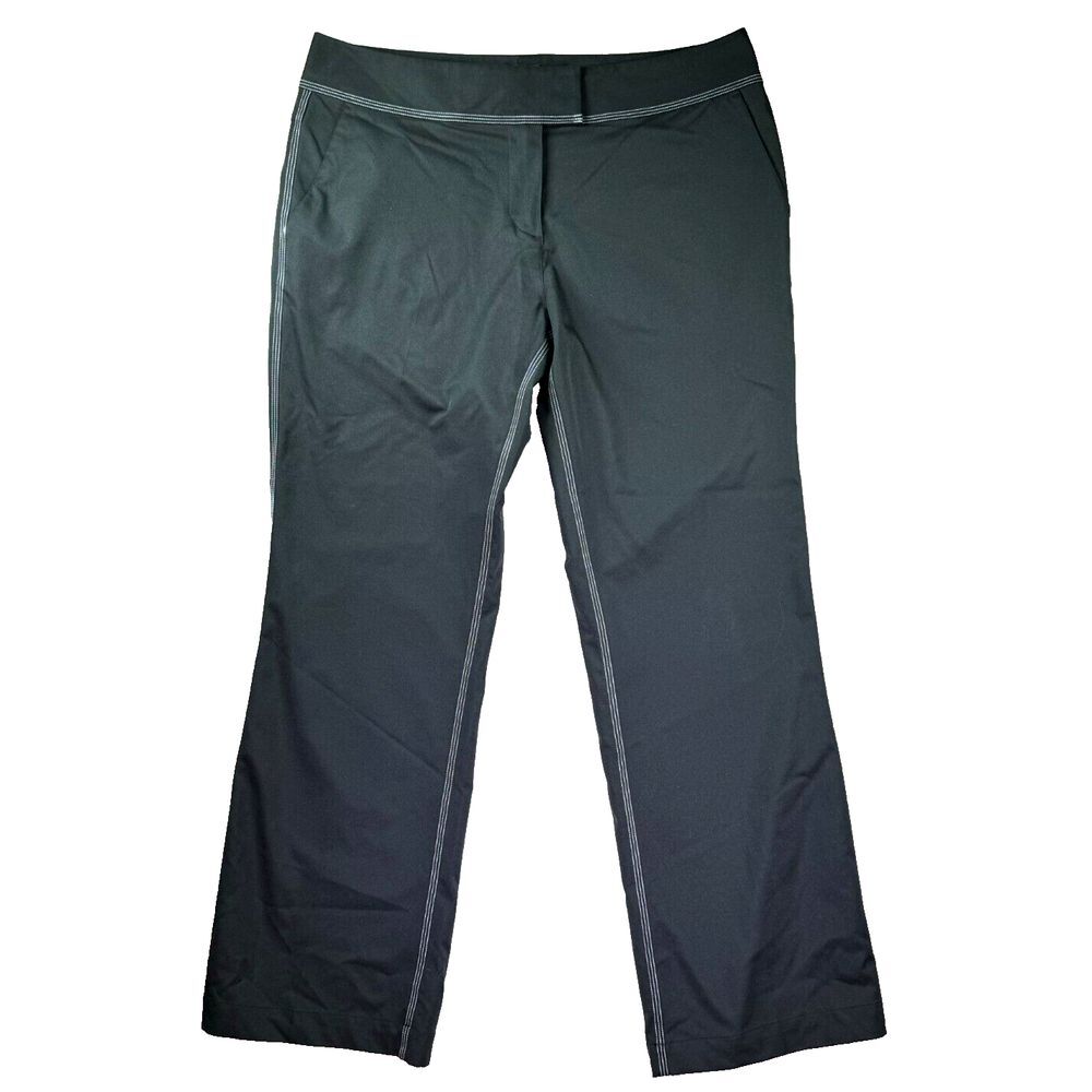 Adidas Golf Pants‎ Womens Size 12 Black Stretch Roll-Tab Leg Climacool